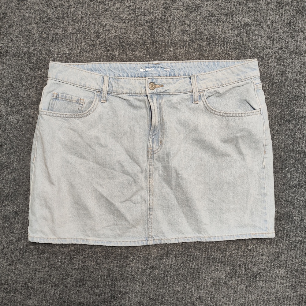 Old Navy Denim Skirt Womens 14 Light Wash Mid-Rise WOW Mini 5 Pocket Casual
